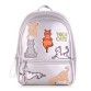 Серебристый рюкзак для девушек с котами Alba Soboni