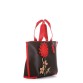Черная женская сумочка с красными акцентами Alba Soboni
