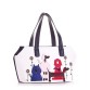 Женская сумка-саквояж бело-синяя Alba Soboni