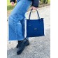 Синяя сумка с контрастным кантом Alba Soboni