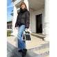 Чорна жіноча сумка з контрастною окантовкою Alba Soboni