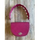 Напівкругла жіноча сумка малинового кольору Alba Soboni