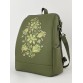 Оливковый  рюкзак-сумка с красивым узором Alba Soboni