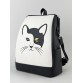 Черно-белая сумка-рюкзак с котом Alba Soboni