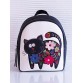 Білий-чорний дитячий рюкзак з котиком Alba Soboni