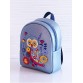 Детский рюкзак голубого цвета с узором совушка Alba Soboni