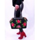 Черная женская сумка с цветами Alba Soboni