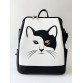 Сумка-рюкзак черно-белая с котом Alba Soboni