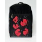 Рюкзак чорний з маками Alba Soboni