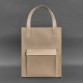 Шкіряна жіноча сумка шоппер Бетсі з кишенею світло-бежева BlankNote