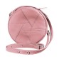 Кожаная круглая женская сумка Бон-Бон розовая BlankNote