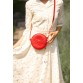 Кожаная круглая женская сумка Бон-Бон красная BlankNote