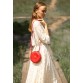 Шкіряна кругла жіноча сумка Бон-Бон червона BlankNote
