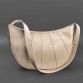 Шкіряна жіноча сумка Круассан світло-бежева BlankNote