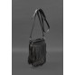 Жіноча сумка з бахромою міні-кроссбоді Fleco чорна краст BlankNote