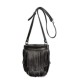 Женская сумка с бахромой мини-кроссбоди Fleco черная краст BlankNote