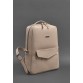 Кожаный женский городской рюкзак на молнии Cooper светло-бежевого цвета BlankNote