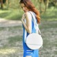 Кожаная женская круглая сумка-рюкзак Maxi белая BlankNote