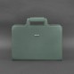 Женская кожаная сумка-портфель для ноутбука и документов бирюзовая BlankNote
