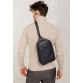 Кожаная сумка-слинг на одно плечо Chest Bag синий BlankNote