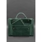 Шкіряна сумка-портфель із відділом для ноутбука зелена Crazy Horse BlankNote