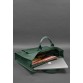 Кожаная сумка-портфель с отделом для ноутбука зеленая Crazy Horse BlankNote