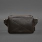 Шкіряна поясна сумка Dropbag Mini темно-коричнева BlankNote