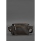 Шкіряна поясна сумка Dropbag Mini темно-коричнева BlankNote