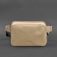 Шкіряна жіноча поясна сумка Dropbag Mini світло-бежева BlankNote