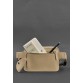 Кожаная женская поясная сумка Dropbag Mini светло-бежевая BlankNote