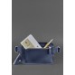 Шкіряна поясна сумка Dropbag Mini темно-синя BlankNote