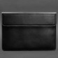 Кожаный чехол-конверт на магнитах для MacBook 16 дюйм черный BlankNote