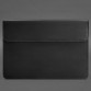 Кожаный чехол-конверт на магнитах для MacBook 16 дюйм черный Crazy Horse BlankNote
