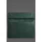 Кожаный чехол-конверт на магнитах для MacBook 16 дюйм зеленый Crazy Horse BlankNote