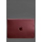 Кожаный чехол-конверт на магнитах для MacBook 15 дюйм бордовый Crazy Horse BlankNote