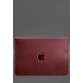 Кожаный чехол-конверт на магнитах для MacBook 16 дюйм бордовый Crazy Horse BlankNote