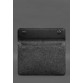 Чехол-конверт с клапаном кожа+фетр для MacBook 13 черный Crazy Horse BlankNote
