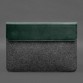 Чохол-конверт із клапаном шкіра+фетр для MacBook 14 зелений Crazy Horse BlankNote