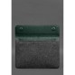 Чехол-конверт с клапаном кожа+фетр для MacBook 14 зеленый  Crazy Horse BlankNote