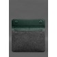 Чехол-конверт с клапаном кожа+фетр для MacBook 13 зеленый  Crazy Horse BlankNote