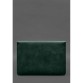 Чохол-конверт із клапаном шкіра+фетр для MacBook 14 зелений Crazy Horse BlankNote