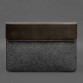 Чехол-конверт с клапаном кожа+фетр для MacBook 14 темно-коричневый Crazy Horse BlankNote