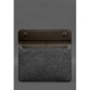 Чохол-конверт із клапаном шкіра+фетр для MacBook 14 темно-коричневий Crazy Horse BlankNote