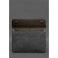 Чохол-конверт із клапаном шкіра+фетр для MacBook 13 темно-коричневий Crazy Horse BlankNote