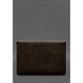 Чехол-конверт с клапаном кожа+фетр для MacBook 14 темно-коричневый Crazy Horse BlankNote