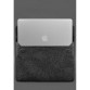 Чехол-конверт с клапаном кожа+фетр для MacBook 16 черный  Crazy Horse BlankNote