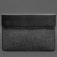 Чохол-конверт із клапаном шкіра+фетр для MacBook 16 чорний Crazy Horse BlankNote