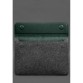 Чохол-конверт із клапаном шкіра+фетр для MacBook 16 зелений Crazy Horse BlankNote