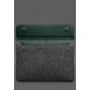 Чохол-конверт із клапаном шкіра+фетр для MacBook 15 зелений Crazy Horse BlankNote