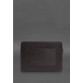 Шкіряний чохол для ноутбука на блискавці з хлястиком та кишенею Темно-коричневий BlankNote
